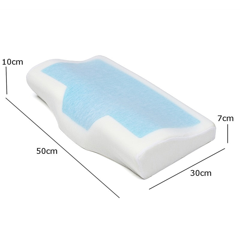 1 Pcs Memory Foam Cool Gel Pillow - Summer Ice-cool Anti-snore Neck Orthopedic Sleep Pillow Cushion