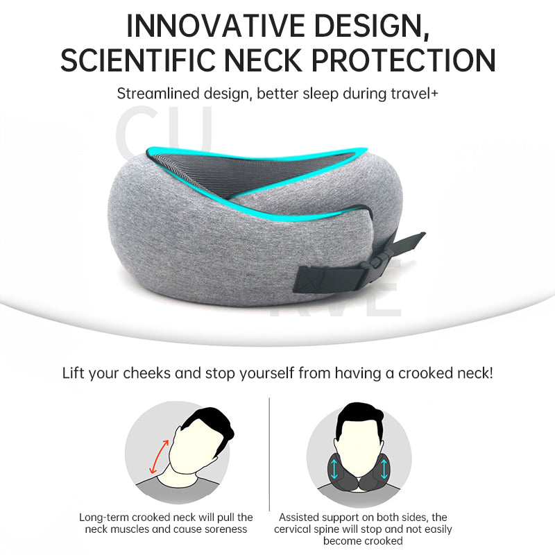 Memory Foam Neck Travel Pillow: Soft, 360° Head Support