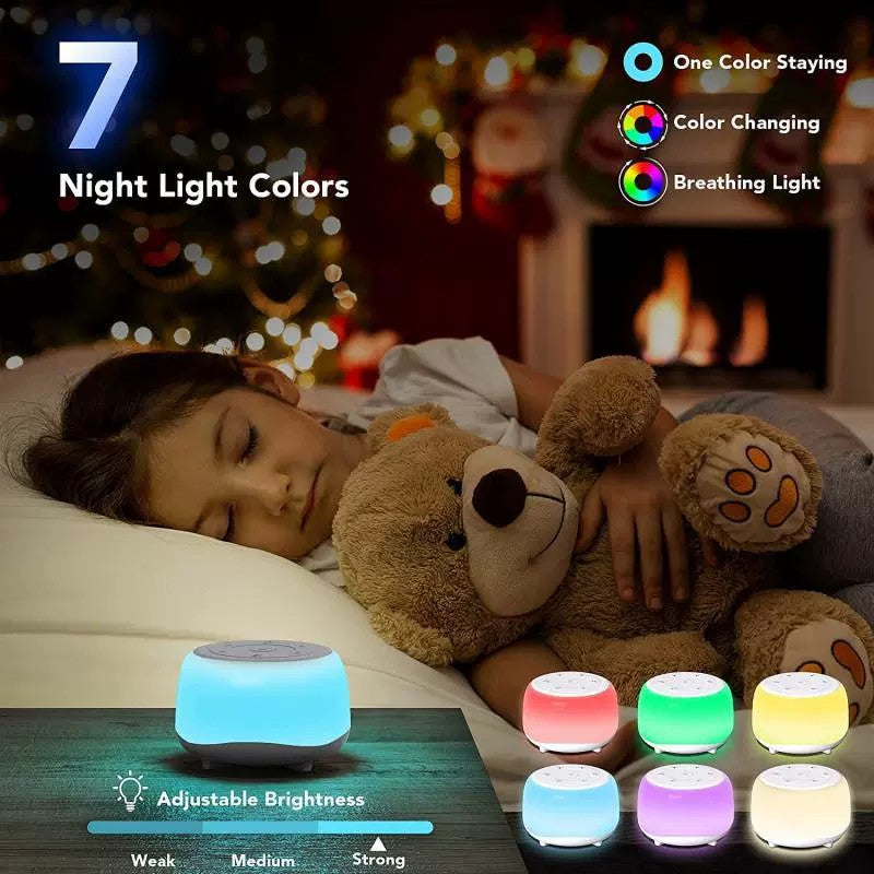 Portable Sound Machine with White Noise and Night Light