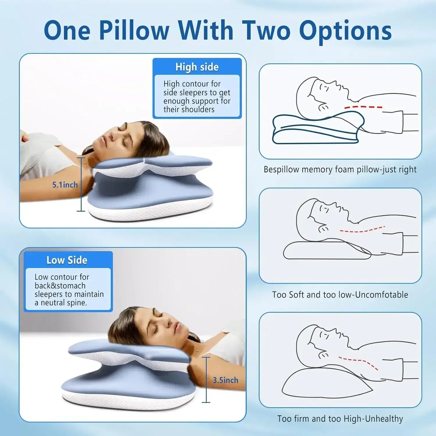 Ice Silk Ergonomic Butterfly Cervical Pillow