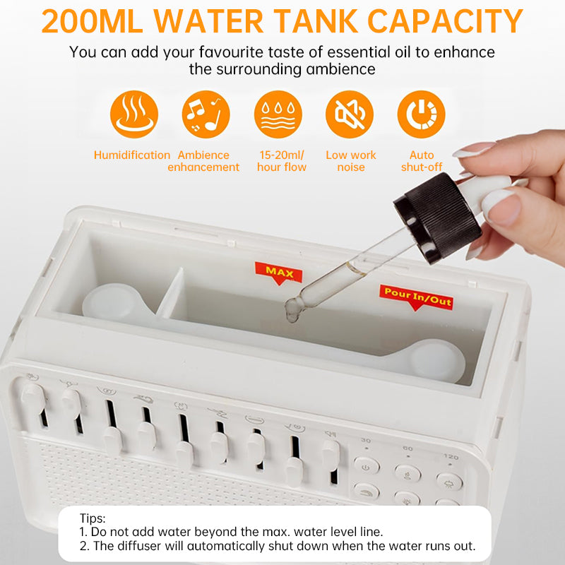 8-Adjustable White Noise Air Aroma Diffuser Humidifier