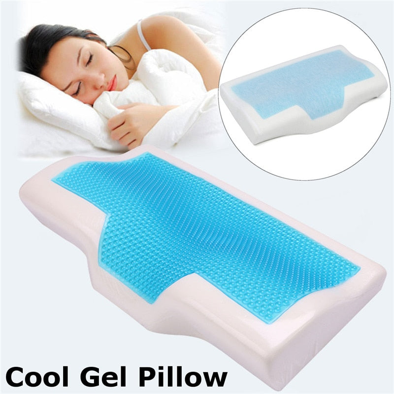 1 Pcs Memory Foam Cool Gel Pillow - Summer Ice-cool Anti-snore Neck Orthopedic Sleep Pillow Cushion