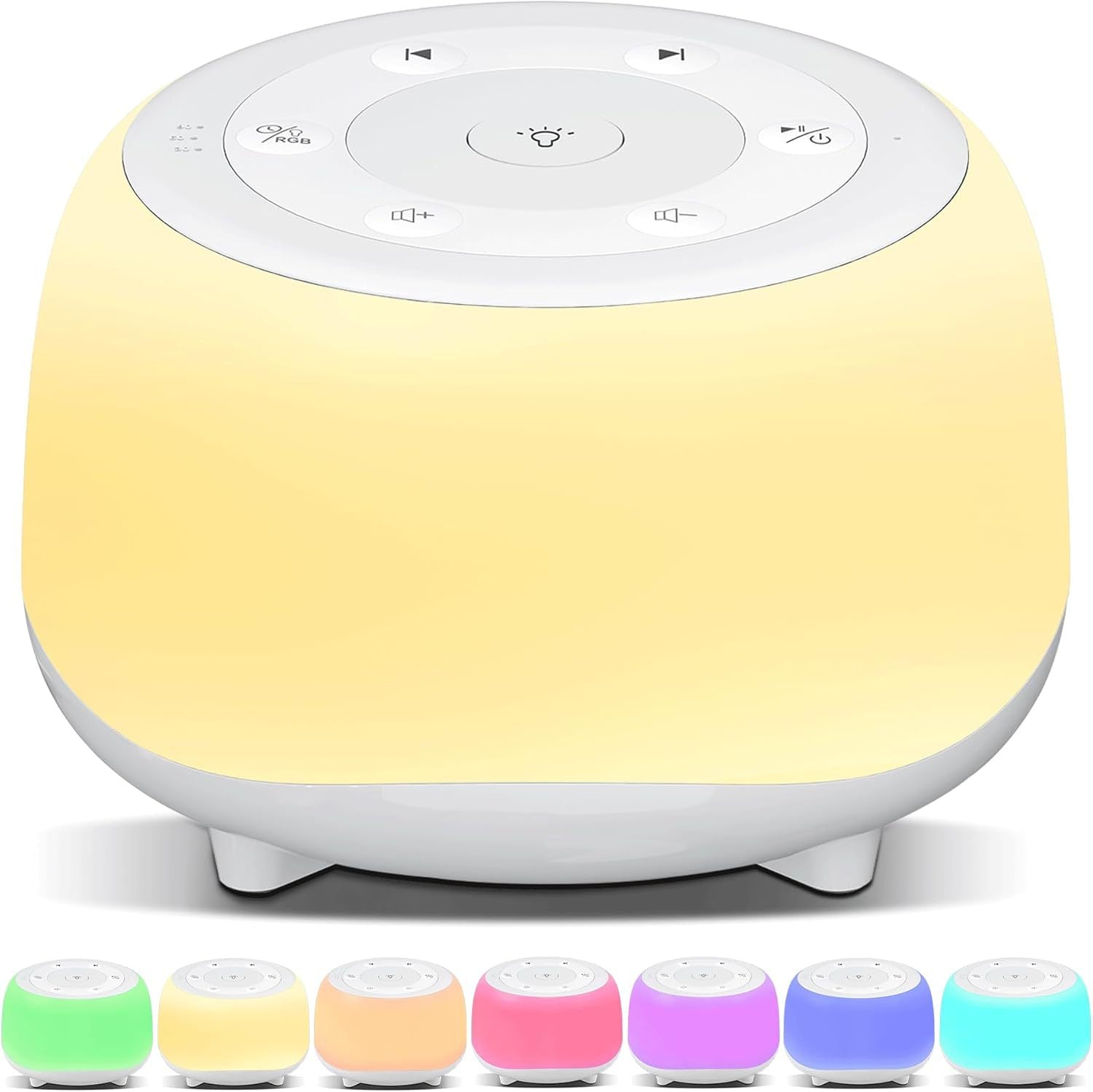 Portable Sound Machine with White Noise and Night Light