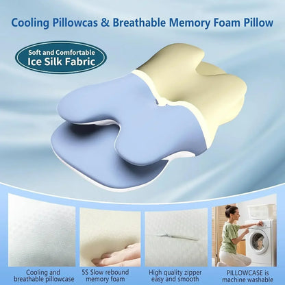 Ice Silk Ergonomic Butterfly Cervical Pillow