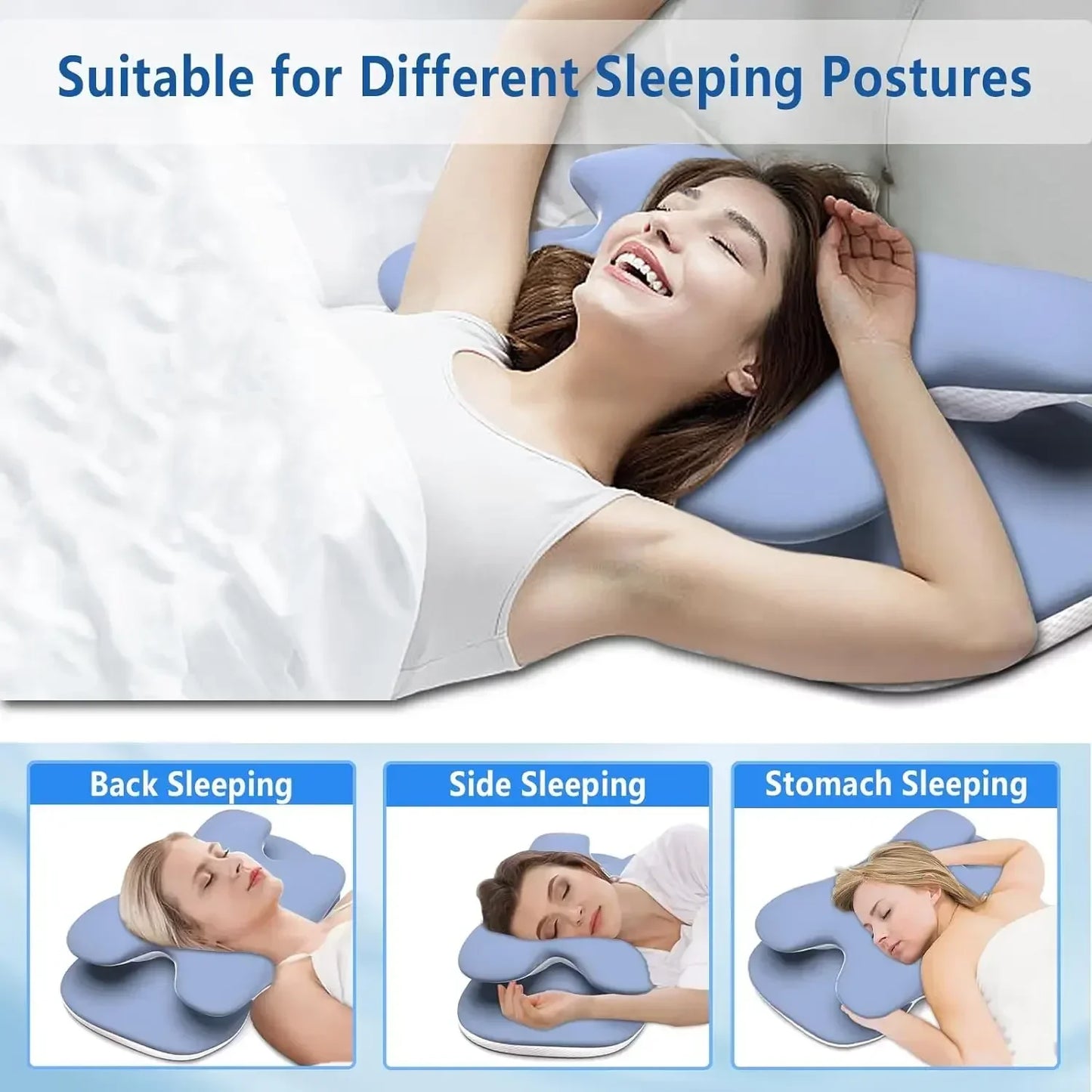 Ice Silk Ergonomic Butterfly Cervical Pillow