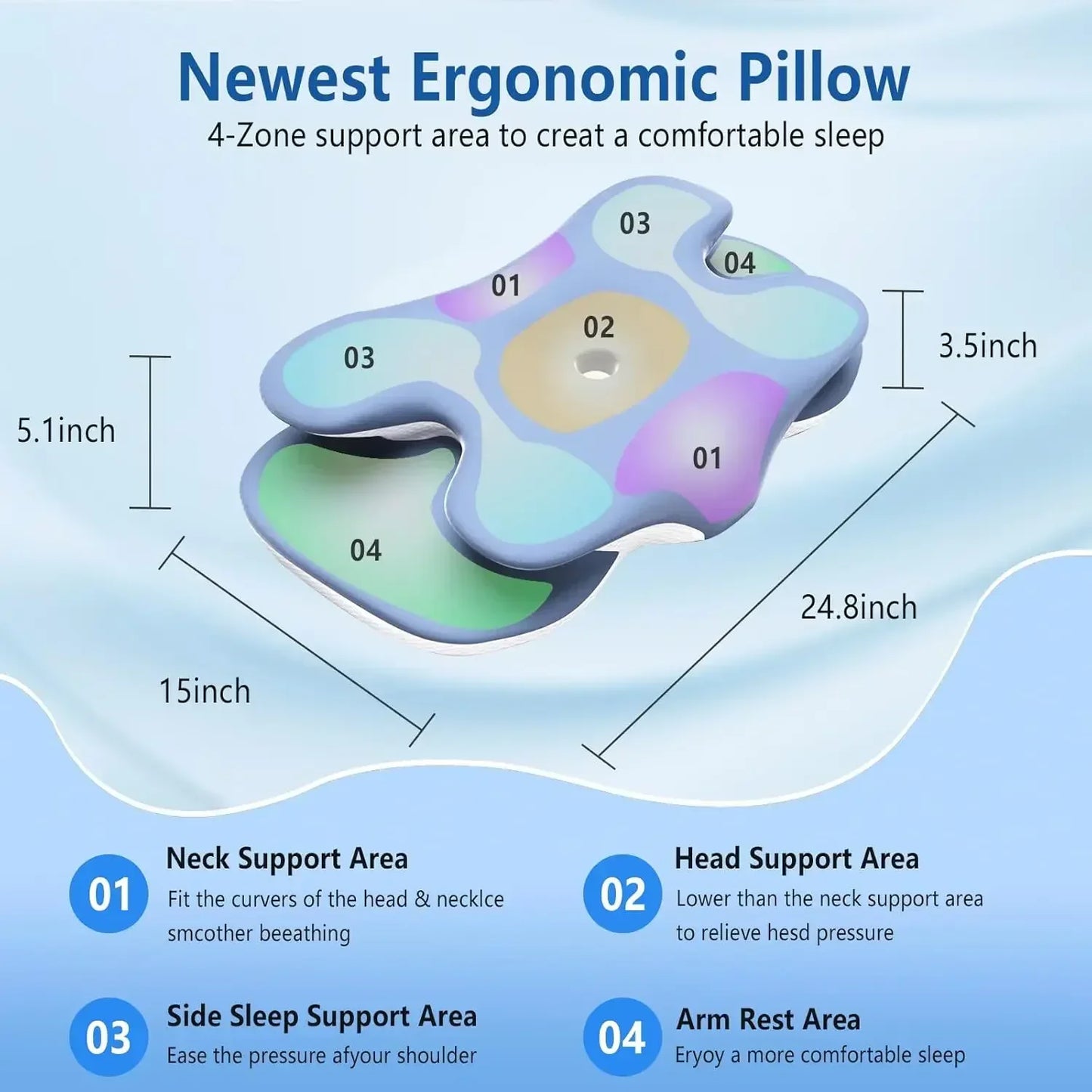 Ice Silk Ergonomic Butterfly Cervical Pillow