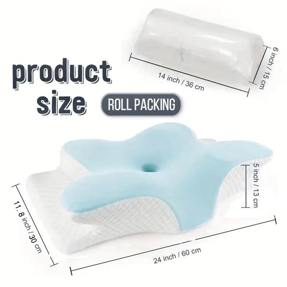 Memory Foam Cervical Pillow - Butterfly Shaped Neck Support for Pain Relief