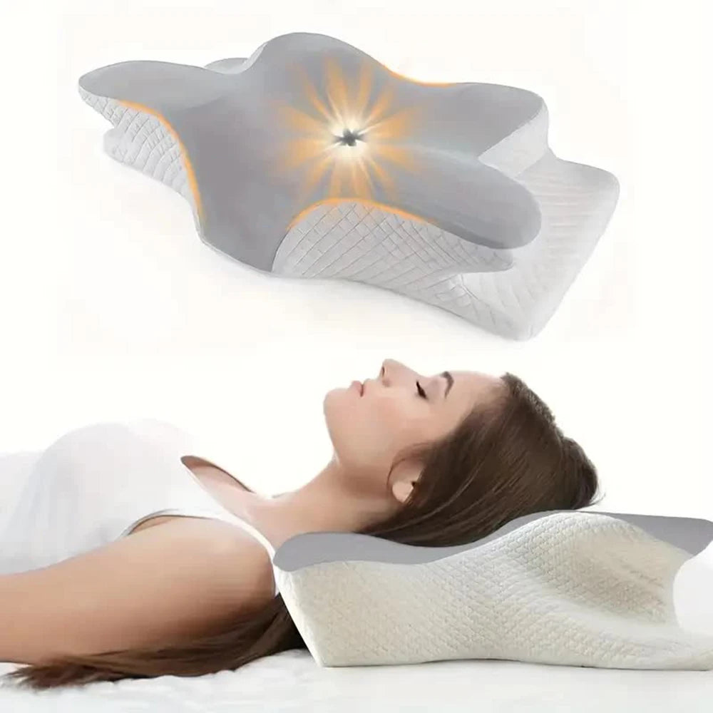 Memory Foam Cervical Pillow - Butterfly Shaped Neck Support for Pain Relief