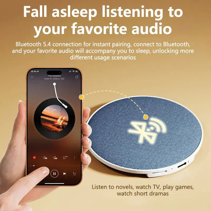 Ultra-Slim Under-Pillow Sleep Speaker with HiFi Bone Conduction & Noise Reduction
