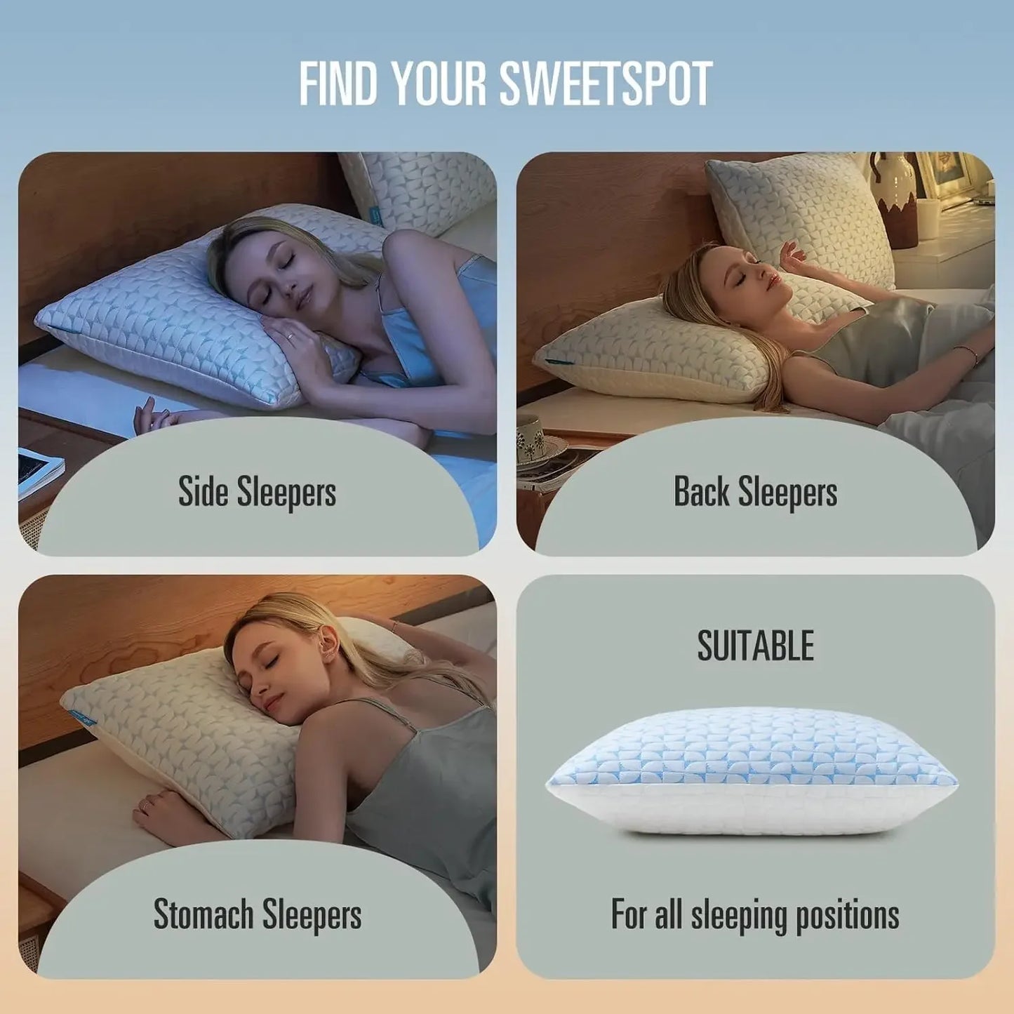 Shredded Memory Foam Pillows - Set of 2 Firm