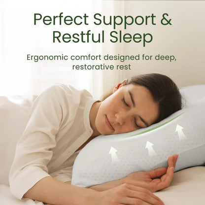 Queen Size Cooling Memory Foam Pillows Set of 2 - Shredded Foam for All Sleepers, Breathable Bamboo Rayon Cover