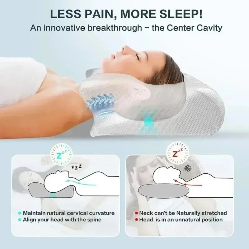 Butterfly Memory Foam Neck Pillows - Contoured For Neck Pain Relief