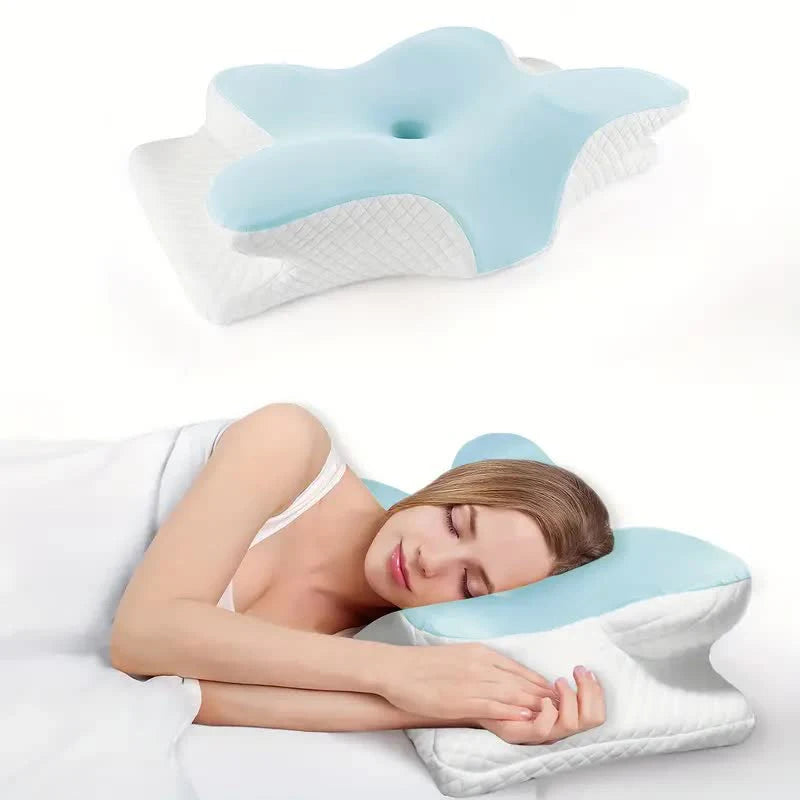 Memory Foam Cervical Pillow - Butterfly Shaped Neck Support for Pain Relief