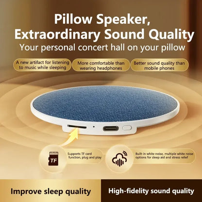 Ultra-Slim Under-Pillow Sleep Speaker with HiFi Bone Conduction & Noise Reduction