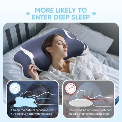 Butterfly Memory Foam Pillow - Cervical Pillow for Neck Pain Relief