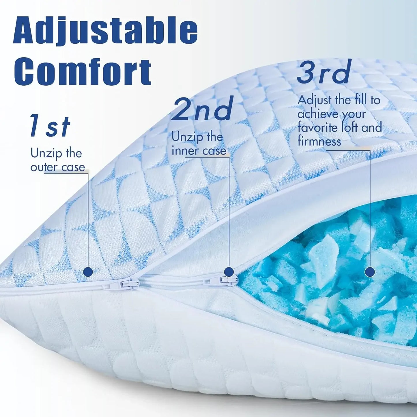 Shredded Memory Foam Pillows - Set of 2 Firm