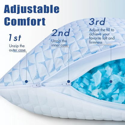 Shredded Memory Foam Pillows - Set of 2 Firm