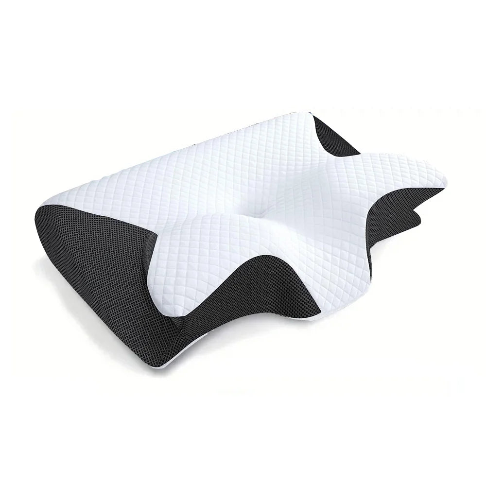 1pc Memory Foam Cervical Pillow - 2 in 1 Ergonomic Contour Orthopedic Pillow for Neck Pain